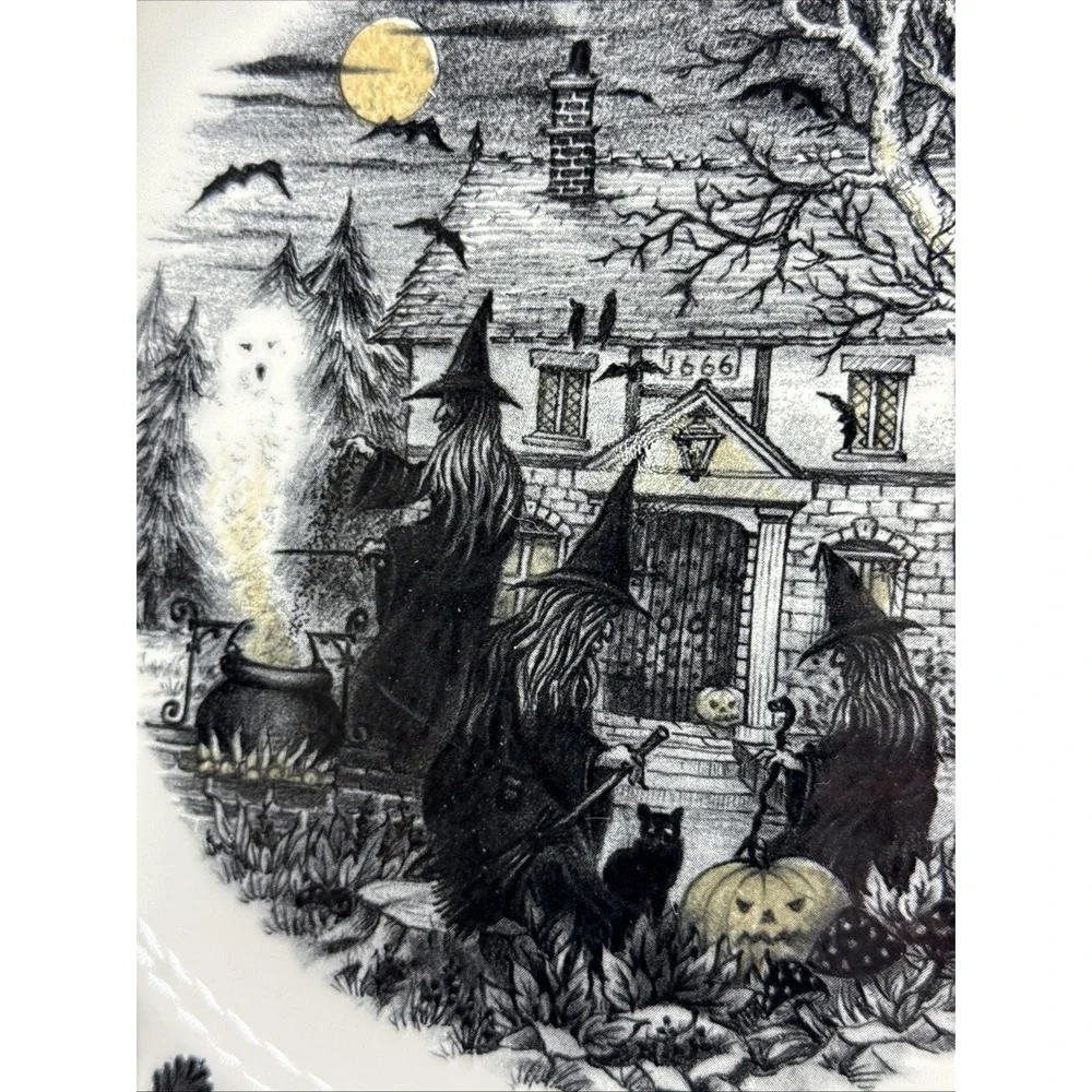 The Witches Coven Dinner Plates By Royal Stafford Halloween 11 Inch Set Of 4 New